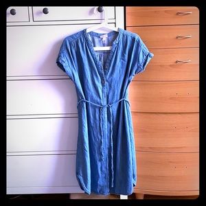 Maternity jean dress wear with or without belt
